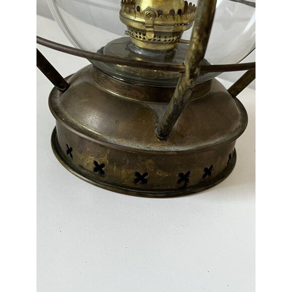 W.E. RHYNE Brass Mast Light Lamp Oil Maritime Sea Nautical Ship Lighthouse Decor - Picture 3 of 10